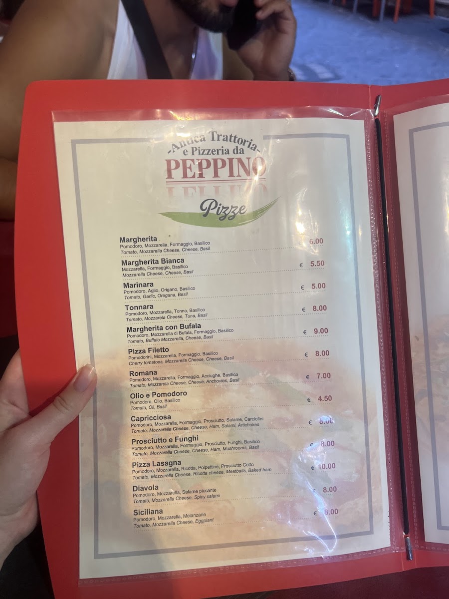 Antica Trattoria e Pizzeria da Peppino Menu - Image 1