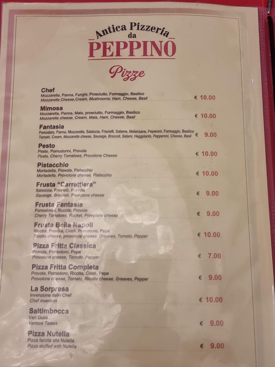 Antica Trattoria e Pizzeria da Peppino Menu - Image 4